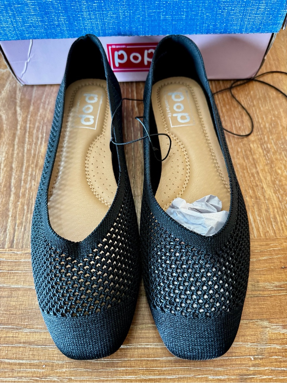 NIB Pop Senvier black soft mesh ballet flats 7.5 - Picture 6 of 13